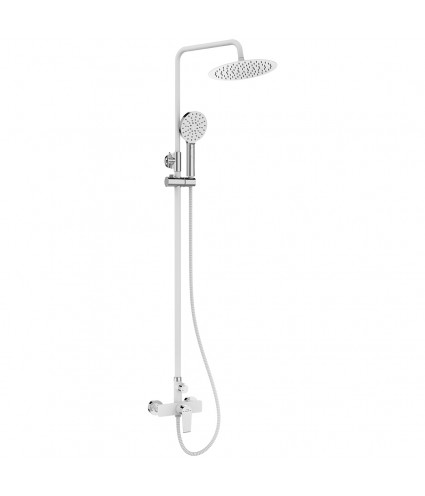 Brausegarnitur LARGO Weiß-Silber Duschsäule