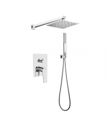 Duschsystem Unterputz Armatur Set PLATO Silber