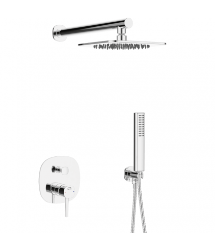 Duschsystem Unterputz Armatur Set POLLA Silber