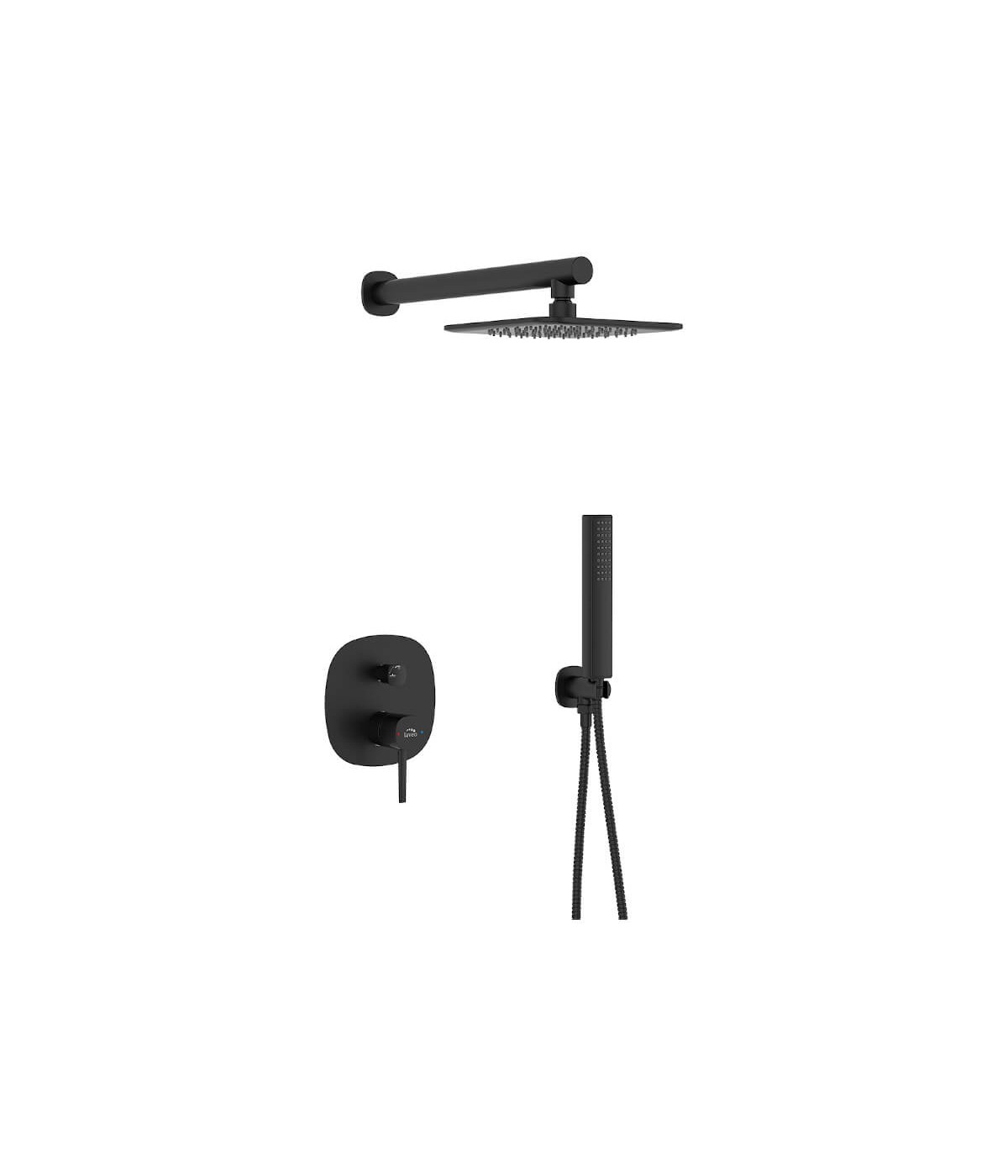 Duschsystem Unterputz Armatur Set POLLA Schwarz