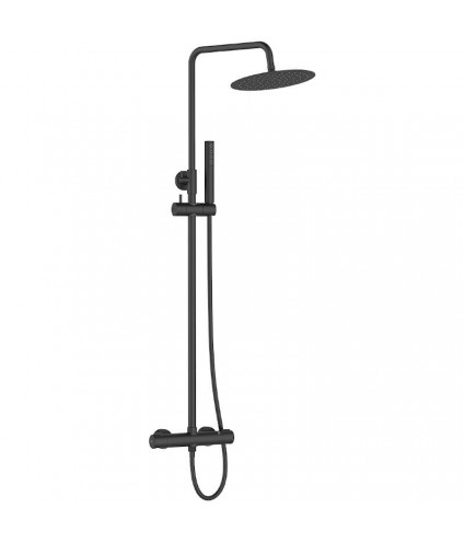 Brausegarnitur Thermostatisch PRETTO Schwarz Duschsäule