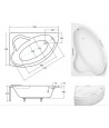 ECKBADEWANNE 140x90 RECHTS ADA Ablaufgarnitur + Füße GRATIS