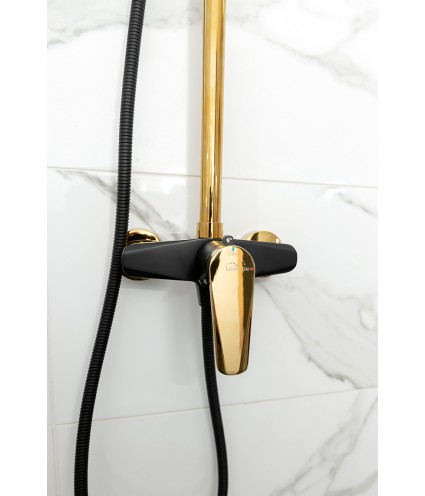 Brausegarnitur RUBIO Schwarz-Gold Duschsäule