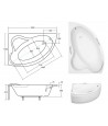 ECKBADEWANNE 160x100 RECHTS ADA Ablaufgarnitur + Füße GRATIS