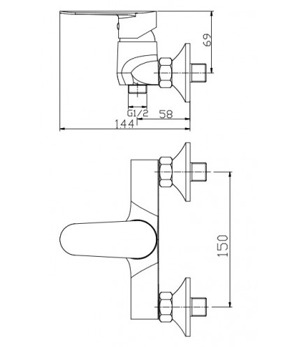 Brausearmatur ESLA Silber Badarmatur Duschbatterie