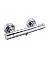 Waschtischarmatur KVADRATO Silber Badarmatur Waschtischbatterie + Click-Clack