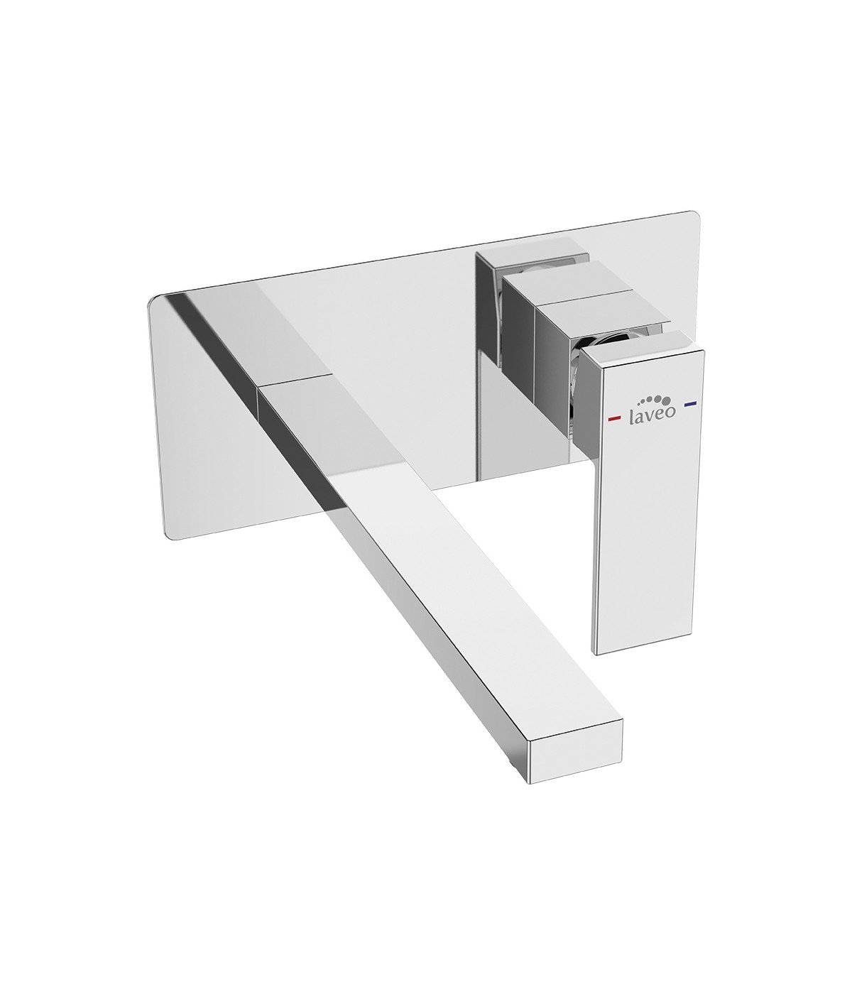 Waschtischarmatur KVADRATO Silber Badarmatur Waschtischbatterie + Click-Clack