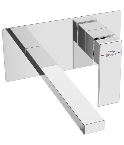 Waschtischarmatur KVADRATO Silber Badarmatur Waschtischbatterie + Click-Clack