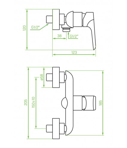 Brausearmatur ALEA Silber Badarmatur Duschbatterie