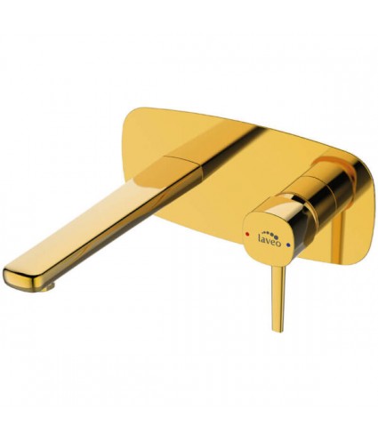 Waschtischarmatur POLLA Gold Badarmatur Waschtischbatterie + Click-Clack