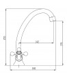 Waschtischarmatur Hoch ROMA 15 cm Silber Badarmatur Waschtischbatterie