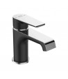 Waschtischarmatur Kleine LARGO Schwarz-Silber Badarmatur Waschtischbatterie + Click-Clack