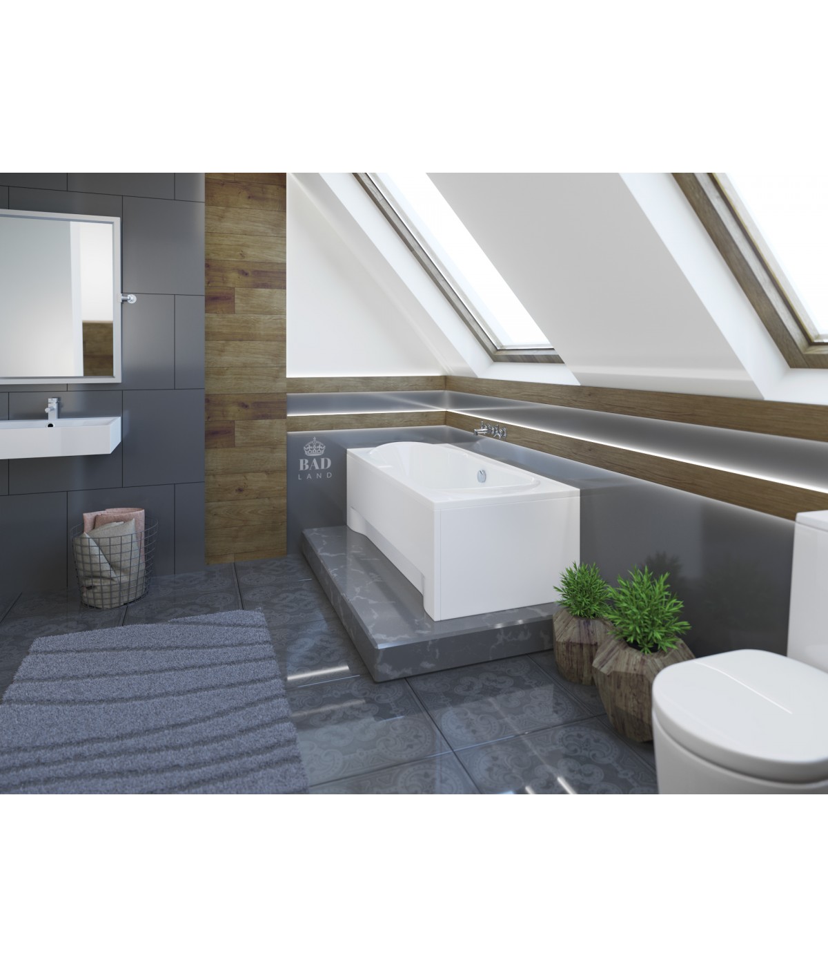 RECHTECK BADEWANNE 170x80 LONG Ablaufgarnitur + Füße GRATIS !