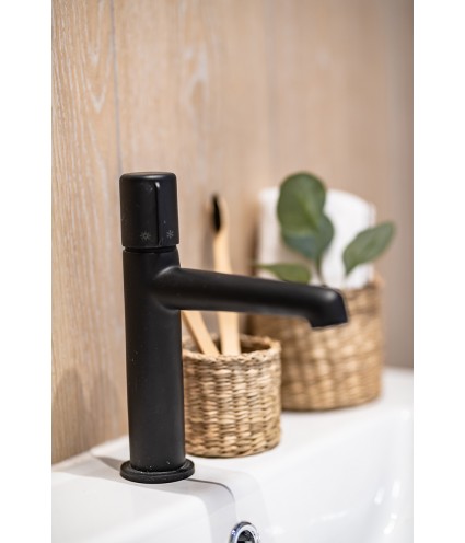 Waschtischarmatur Kleine PRETTO Schwarz Badarmatur Waschtischbatterie + Click-Clack