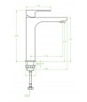 Waschtischarmatur Hoch RAILA Silber Badarmatur Waschtischbatterie + Click-Clack