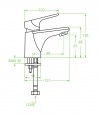 Waschtischarmatur Kleine RONDOZ Silber Badarmatur Waschtischbatterie + Click-Clack