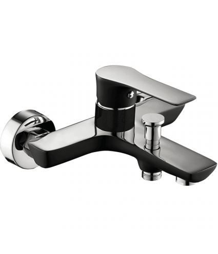Badewannenarmatur RAILA Schwarz-Silber Badarmatur Wannenbatterie