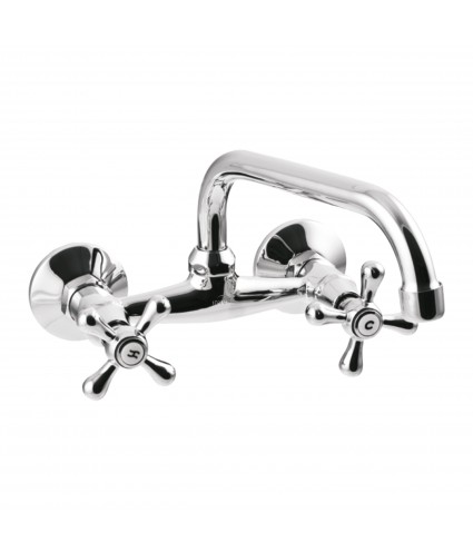 Küchenarmatur Wandmontage ROMA 25 cm Silber Küchenmischer