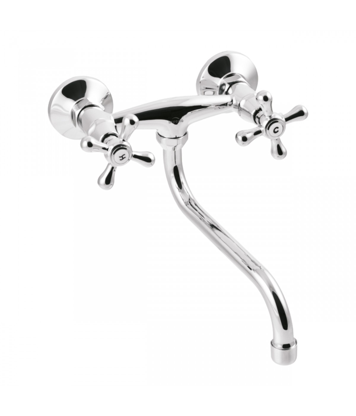 Küchenarmatur Wandmontage ROMA 16 cm Silber Küchenmischer