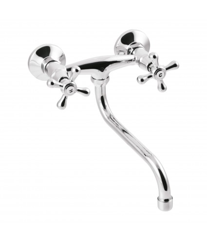 Küchenarmatur Wandmontage ROMA 20 cm Silber Küchenmischer