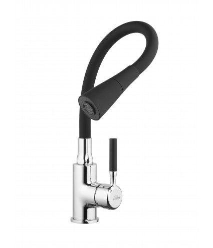 Küchenarmatur POGO Schwarz Küchenmischer mit flexiblen Auslauf
