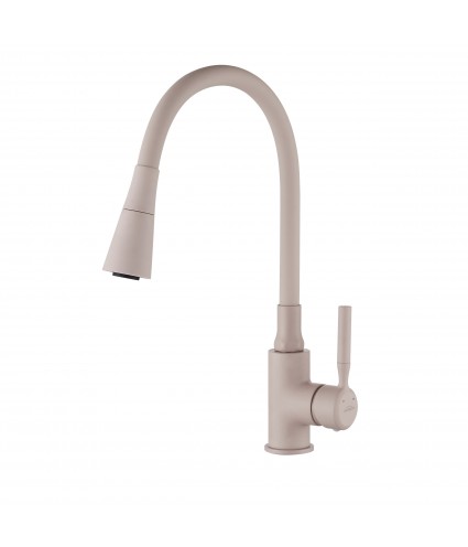 Küchenarmatur POGO PLUS Beige Küchenmischer mit flexiblen Auslauf