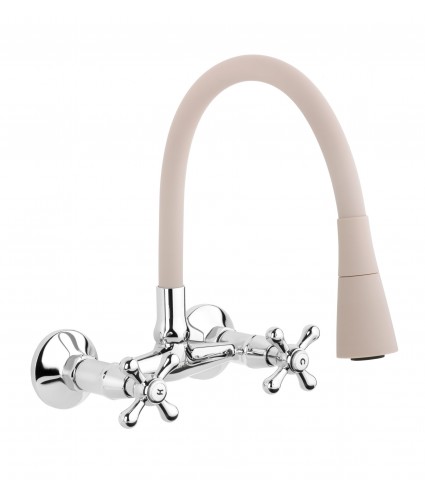 Küchenarmatur ROMA Beige Küchenmischer mit flexiblen Auslauf