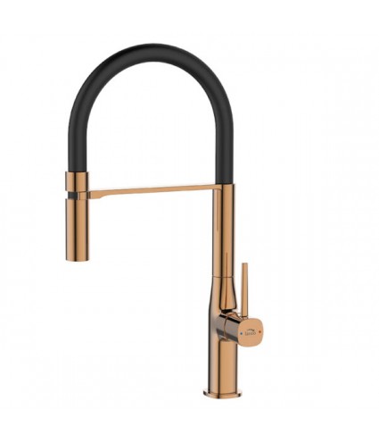 Küchenarmatur POLLA Schwarz-Rosegold Küchenmischer mit Magnetgriff