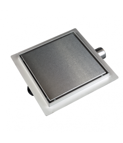 Quadrat Duschrinnen SQ-DRAIN 20x20 cm in Silber, Abfluss Befliesbar 2in1