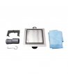 Quadrat Duschrinnen SQ-DRAIN 20x20 cm in Silber, Abfluss Befliesbar 2in1