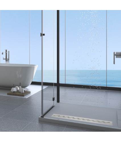 Duschrinnen DECOR WAVE NEXT 60 cm in Silber