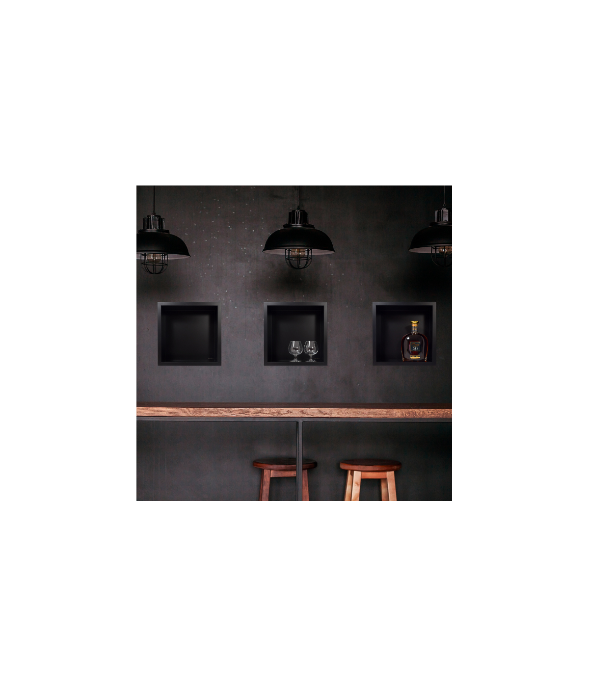 Duschnische Wandnische WALL BOX ONE 30x30x10 cm Schwarz
