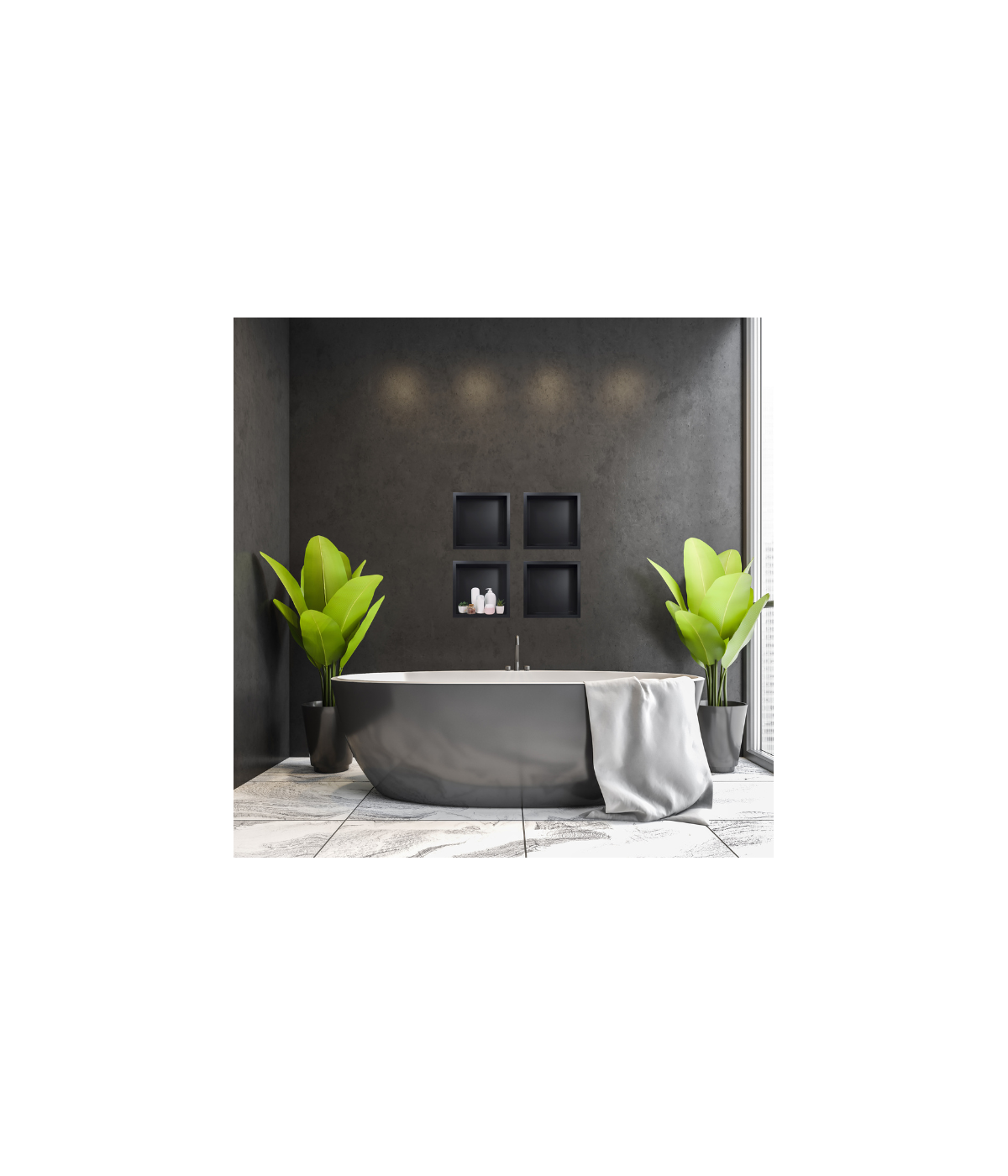 Duschnische Wandnische WALL BOX ONE 30x30x10 cm Schwarz