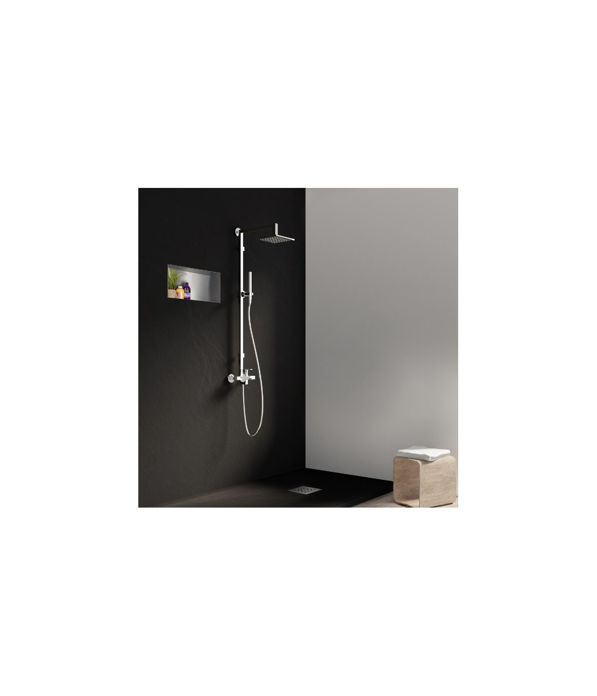 Duschnische Wandnische WALL BOX NO RIM 30x60x10 cm Silber