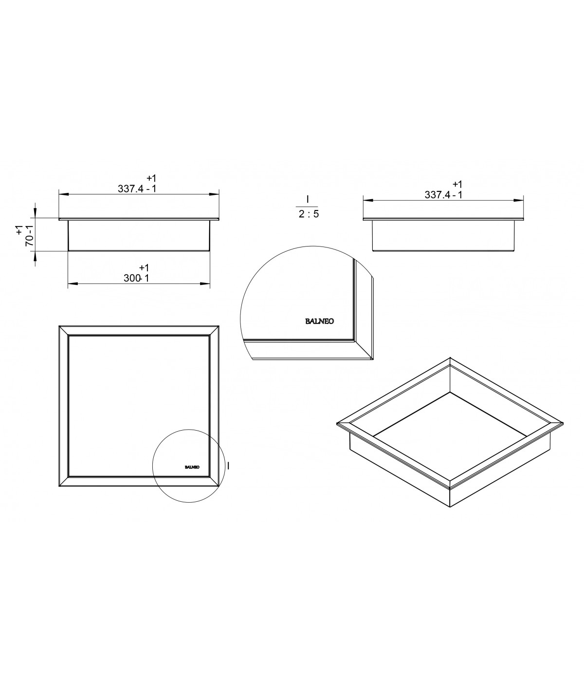 Duschnische Wandnische WALL BOX ONE 30x30x7 cm Kupfer