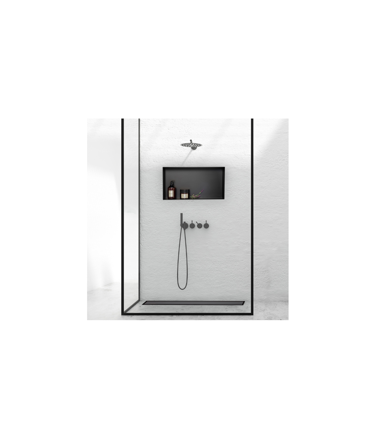 Duschnische Wandnische WALL BOX NO RIM 30x60x7 cm Schwarz