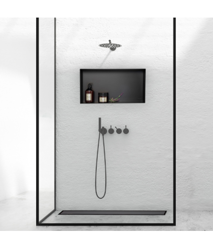 Duschnische Wandnische WALL BOX NO RIM 30x60x7 cm Schwarz