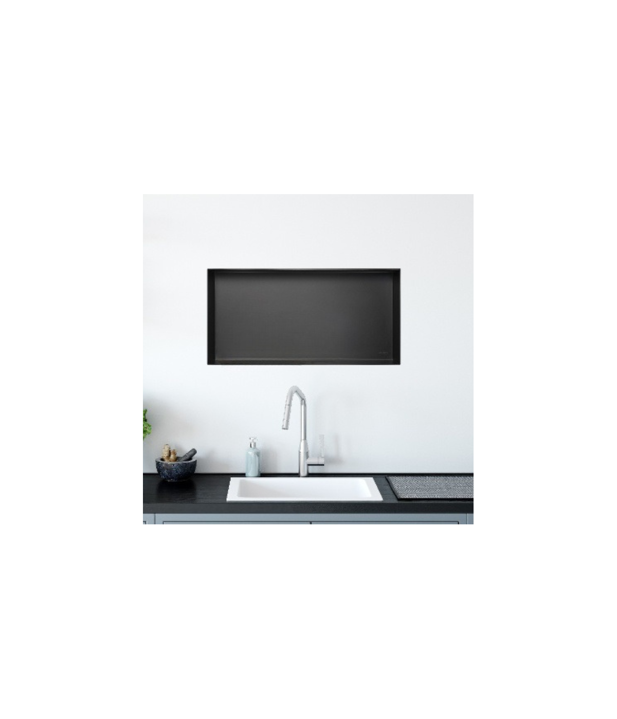 Duschnische Wandnische WALL BOX NO RIM 30x60x7 cm Schwarz