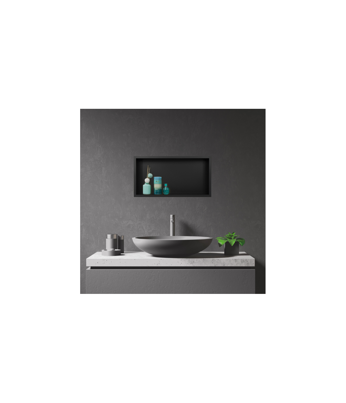Duschnische Wandnische WALL BOX ONE 30x60x10 cm Schwarz