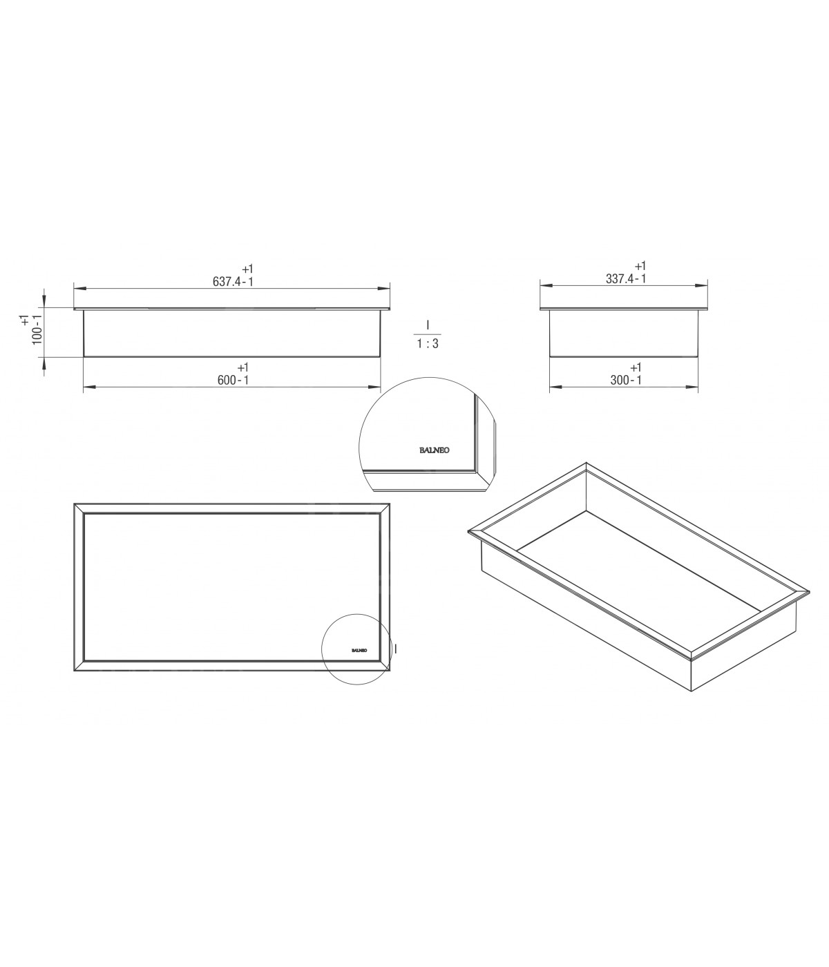 Duschnische Wandnische WALL BOX ONE 30x60x10 cm Kupfer