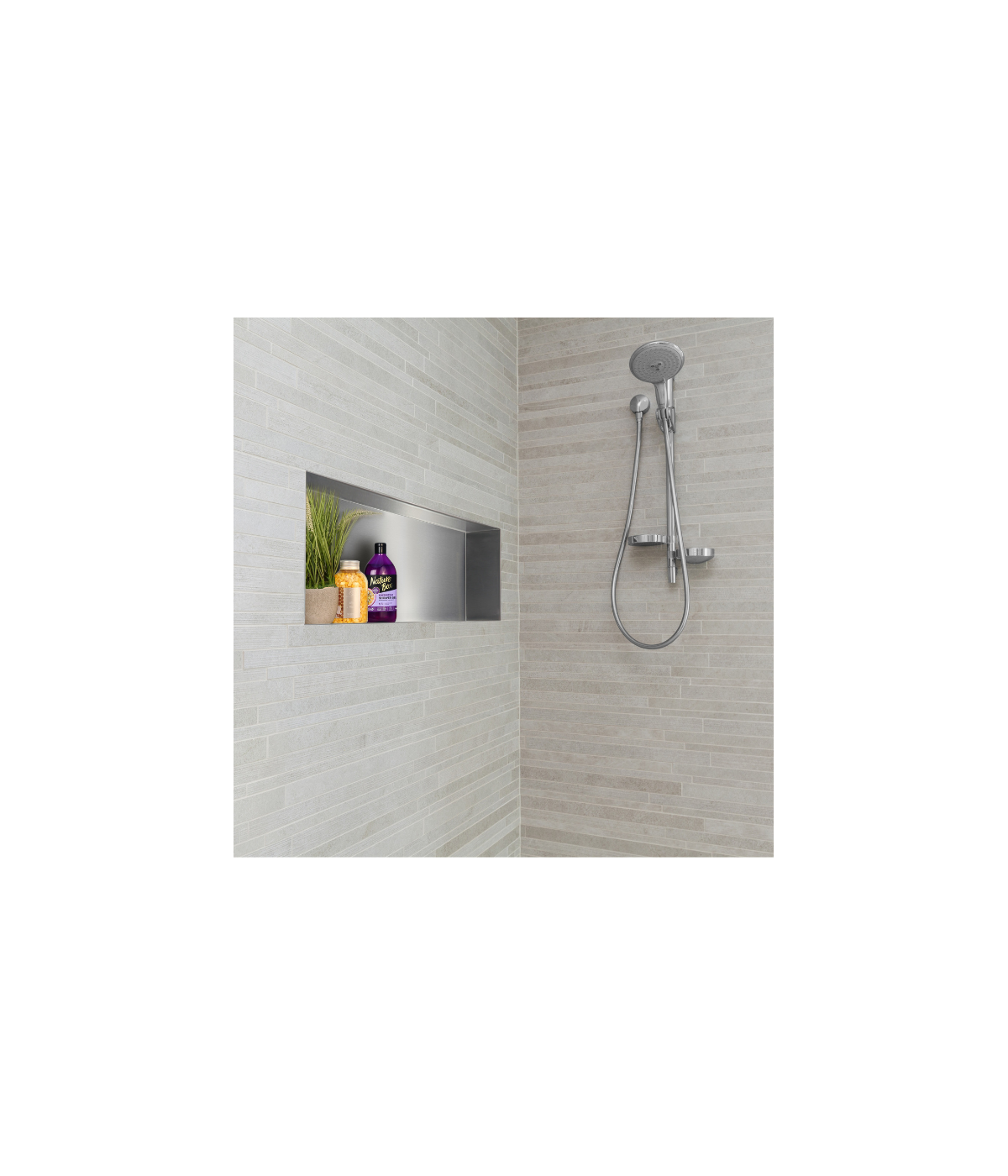 Duschnische Wandnische WALL BOX NO RIM 30x90x7 cm Silber