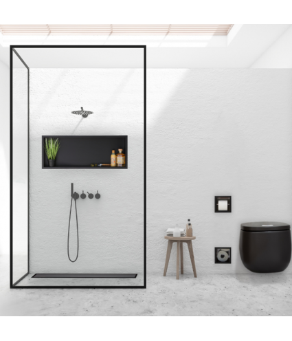 Duschnische Wandnische WALL BOX ONE 30x90x7 cm Schwarz
