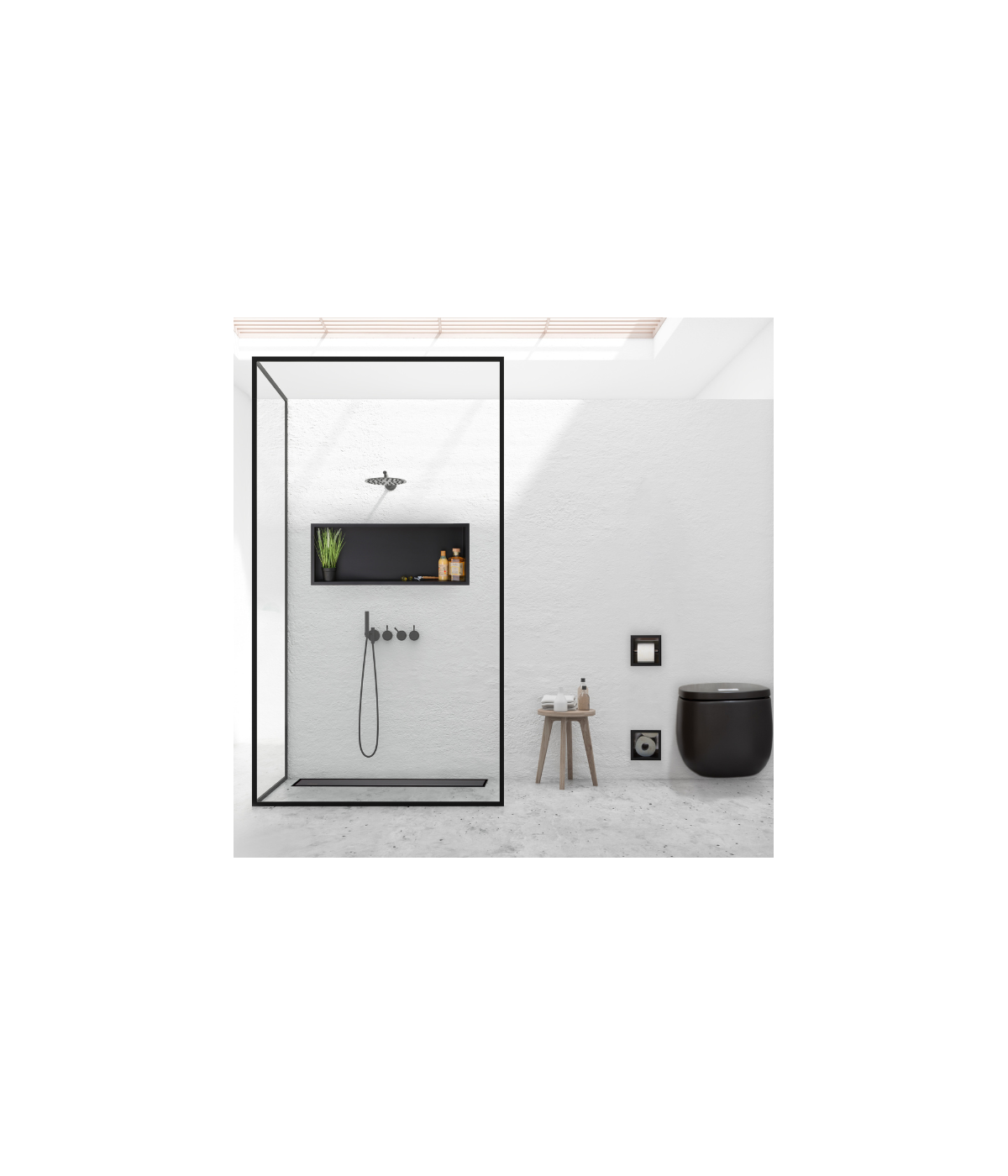 Duschnische Wandnische WALL BOX ONE 30x90x10 cm Schwarz