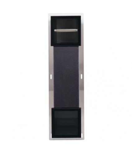 Unterputz Wandnische Toilettenpapierhalter WALL BOX PAPER 2 Schwarz, mit Toilettenpapieraufbewahrung
