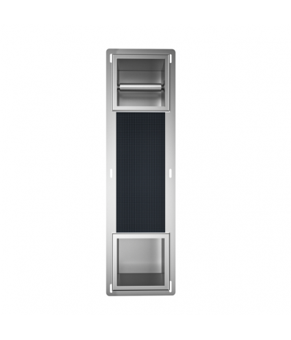 Unterputz Wandnische Toilettenpapierhalter WALL BOX PAPER 2 Silber, mit Toilettenpapieraufbewahrung