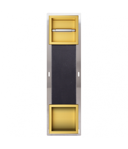 Unterputz Wandnische Toilettenpapierhalter WALL BOX PAPER 2 Gold, mit Toilettenpapieraufbewahrung