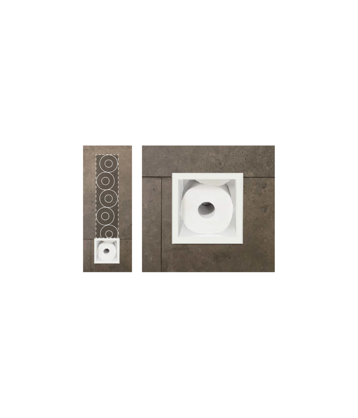 Unterputz Wandnische Toilettenpapieraufbewahrung WALL BOX PAPER 3 Weiß
