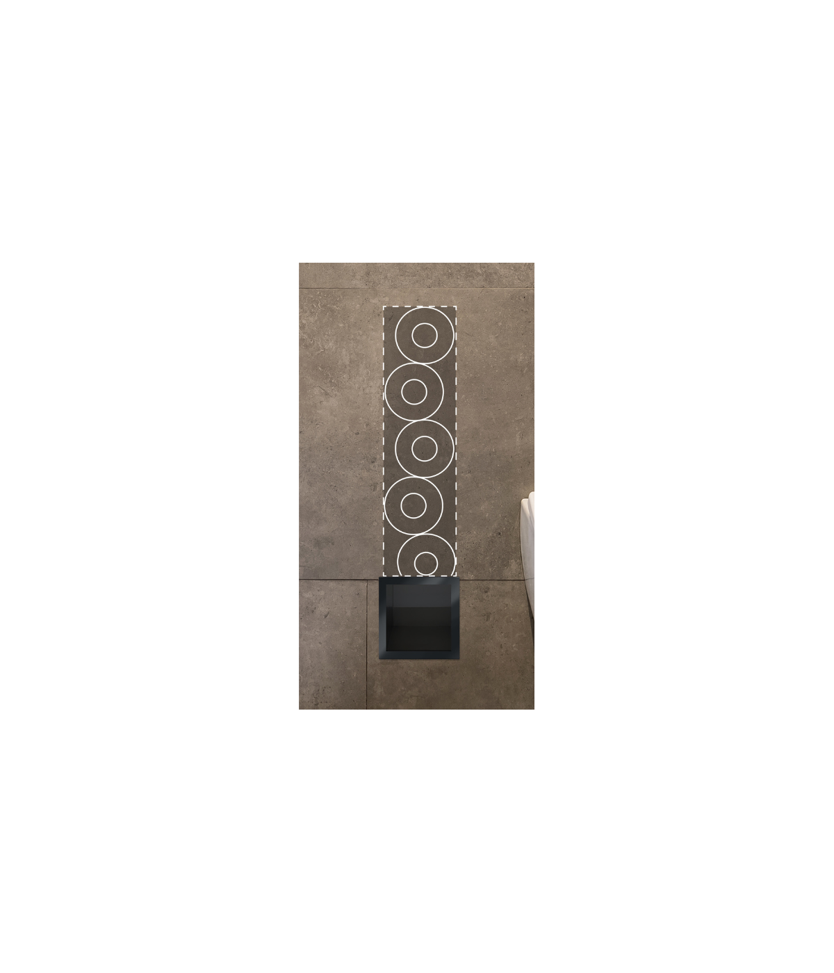 Unterputz Wandnische Toilettenpapieraufbewahrung WALL BOX PAPER 3 Schwarz