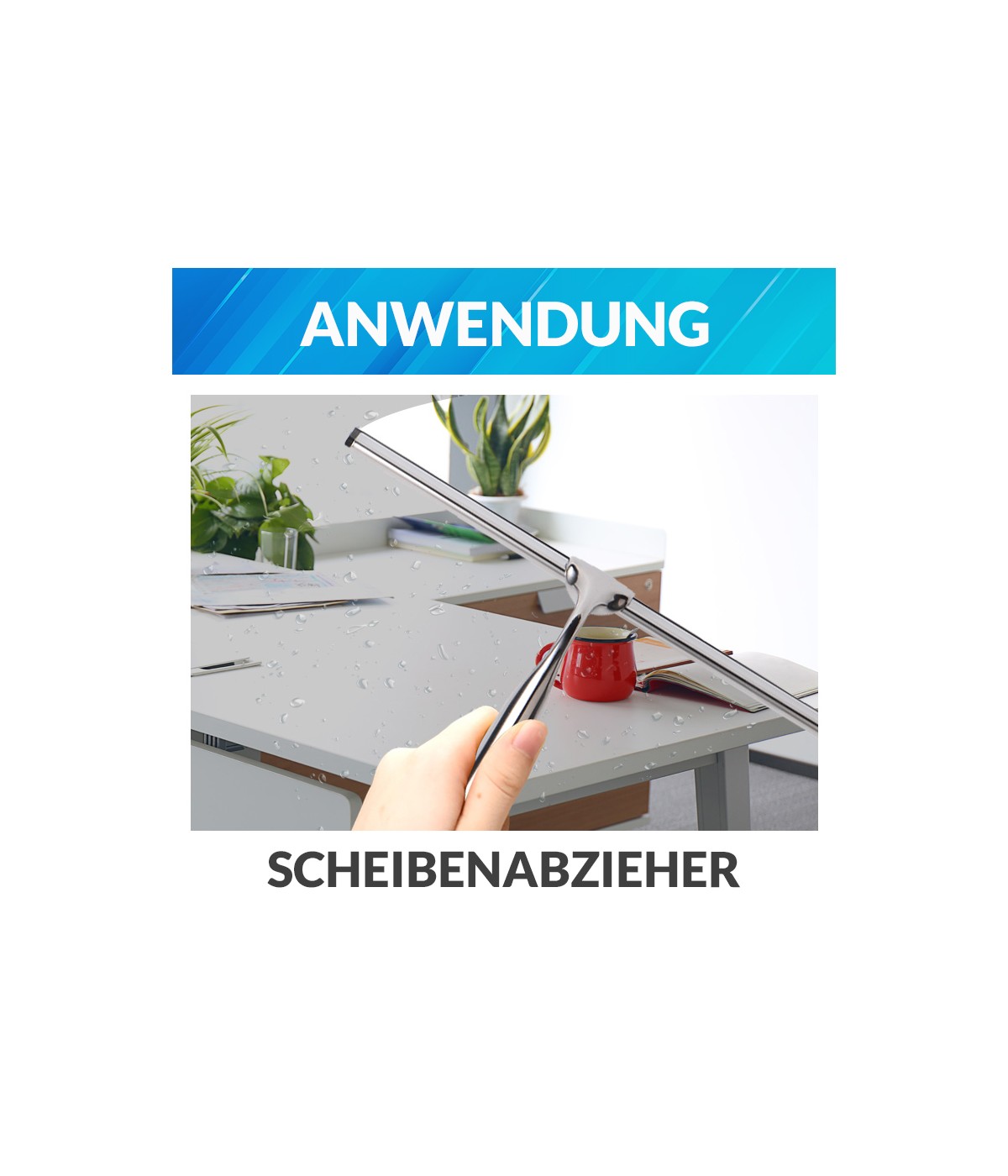 Glaswischer Badwischer, Edelstahl Duschabzieher Silikon-Wasserabstreifer | Abzieher Für Fensterscheiben & Duschkabinen | Schwarz
