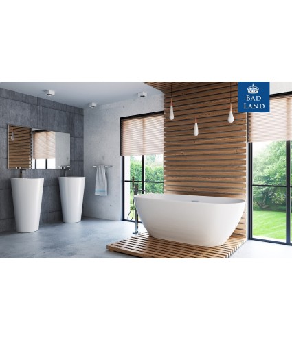 Freistehende Badewanne Oval 170x75 OLVENA MONOLITH ACRYL Ablaufgarnitur CLICK CLACK GRATIS !